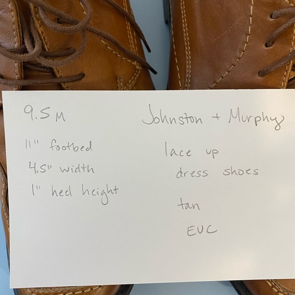 COPY - QUALITY!💙👖JOHNSTON & MURPHY! LACE UP DRESS SHOES!👖💙9.5 TAN LEATHER SHOES… - Picture 12 of 16